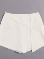 Split Asymmetrical Hem Skort, Casual Short Style Back Skort, Women'S Clothing - Image 3