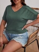 Plus Size, Plus Size Women'S Ruched Batwing Sleeve T-Shirt - Image 10