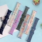 Broken Floral Sports Bands Compatible With Apple Watch Band 38Mm 40Mm 41Mm 42Mm 44Mm 45Mm 49Mm, Soft Sport Waterproof Strap Replacement Wristband For Iwatch Ultra Series 9 8 Se 7 6 5 4 3 2 1 Women Men, Workout Accessory, Active Lifestyle Band, Floral Design, Sporty Strap, Durable Material, Comfortable Fit, Smartwatch Accessory, Sports Lovers, Active Individuals