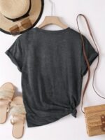 Women'S Casual Crew Neck T-Shirt With Heart & Letter Print - "Beautiful" Design, Short Sleeve, Loose Fit, Black, Perfect For Spring/Summer/Fall, Ladies T Shirts - Image 9