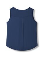 Plus Size Casual Tank Top, Women'S Plus Solid Round Neck Medium Stretch Henley Tank Top - Image 7