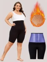 Women'S Plus Size High-Stretch Yoga & Fitness Shorts - Breathable, Semi-Sheer Activewear For Hiking & Outdoor Activities