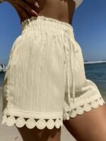 New Summer Women'S Shorts, Fashionable Elastic Waist Comfortable Wide Leg Pants In Bohemian Style For Beach Vacation - Image 10