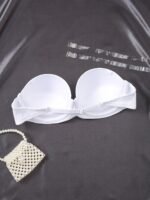 Solid Half Cup Underwire Strapless Bra, Elegant Comfy Push Up Bra, Women'S Lingerie & Underwear - Image 10