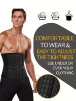 1Pc Men'S Breathable Mesh 3 Row Buckle 4 Steel Bone Shaping Waist Tummy Control Belt Seal Suitable For Daily Dressing - Image 4