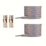 1 Pair Of Rhinestone Buckle Shoelaces, No Need To Take Off Shoes, 2 Elastic Bands And 2 Shoe Lace Buckles, Colorful Fashion Gradient Rainbow Laces Suitable For Casual Shoes And Sports Shoes - Image 11