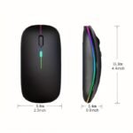 Wireless Portable Office Mute Wireless Mouse For Phone Tablet Laptop Computer Office Entertainment, Rechargeable Wireless 2.4G Dual Mode Mouse, Ergonomic Rgb Ultra Thin Wireless Mouse, Type C Charging Interface, 4 Buttons, Compatible With Multiple Sy - Image 2