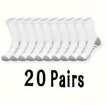 10 Or 20 Or 30 Pairs Of Men'S Fashion Crew Socks, Comfy Breathable Thin Sport Socks For All Seasons Wearing - Image 13