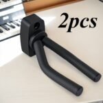 Adjustable Wall-Mounted Guitar Holder, Stainless Steel Non-Slip Sponge Stand, Easy Install, Black, For Guitars, Ukulele, Violin - Instrument Display Hanger - Image 3