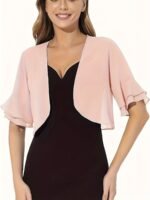 Layered Flare Sleeve Crop Blouse, Versatile Open Front Blouse For Spring & Summer, Women'S Clothing - Image 8