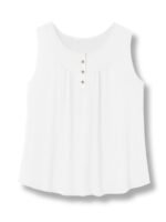 Plus Size Casual Tank Top, Women'S Plus Solid Round Neck Medium Stretch Henley Tank Top - Image 5