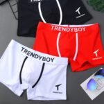 3Pcs Trendyboy Men'S Boxer Briefs - Soft & Breathable Polyester Blend, Comfort Fit With Elastic Waistband, Sleek Geometric Pattern Design For Home & Sports Wear