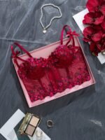 Netting Studded Backless Bra With Adjustable Back Buckle Shorts - Image 6