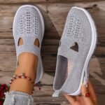 Zosivc Women'S Summer Slip-On Casual Sneakers - Lightweight Breathable Fabric Upper, Comfortable White Walking Shoes For Travel, Shopping, Beach & Garden - Cute Gift For Mom, Ladies Sneakers, Travel Footwear, Minimalist Design, Durable Rubber Sole - Image 13
