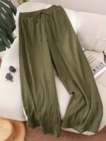 Plus Size, Comfortable Women'S New Spring Summer Business Casual Beachwear For Women, Valentine'S Day Style Fashion Commuter Elegant Purple For Lotus Pink Wide-Leg Pants, Lavender Loose-Fit Vacation Outfit Cruise Wear Summer Trousers - Image 7
