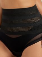 Striped Mesh High Waist Shaping Panties, Tummy Control Butt Lifting Panties, Women'S Underwear & Shapewear - Image 6