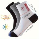 5 Pairs Of Men'S Trendy Breathable Mid-Calf Socks, Comfortable Casual Soft Socks, Anti-Odor Sweat-Absorbing Breathable Comfortable Long Thick Socks, Ideal For Daily Wear & Outdoor Activities Autumn And Winter Warm Men'S Sports Socks - Image 4