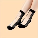 5/6 Pairs Vintage Embroidery Socks, Comfy & Breathable Short Mesh Socks, Women'S Stockings & Hosiery - Image 7