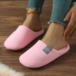 Cozy Plush Slip-On House Slippers For Women - Soft Sole, Warm Fuzzy Fabric, Comfortable Indoor Footwear In Multiple Colors With "" Patch - Image 8