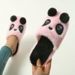 Cute Panda Cartoon Plush Slippers For Women - Cozy Winter Indoor House Shoes With Soft Fabric Upper, Warm Lining & Durable Tpr Sole, Black & White Animal Design, Cute Slippers - Image 8