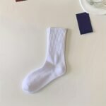 5/6 Pairs Of Unisex Japanese Minimalist Solid Color Mid-Calf Socks, Korean Style Versatile Long Socks For Casual And Sporty Wear - Image 3
