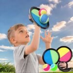 Kids Sticky Ball Game Set, 19Cm Mixed Color Plastic Fly Disc With Suction Cup, Interactive Throw And Catch Toy For School And Family Fun Activities