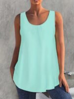 Solid Color Pleated Vest - Image 3