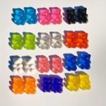 12/24Pcs Jelly Bear Charms, Cute Plastic Shoe Decorations, Assorted Colors, Double Pack, For Women And Men'S Sandals And Clogs Accessories