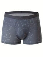 4Pcs Men'S Underwear, Polyester, Geometric-Pattern, Slight Stretch, Knit Fabric, 115G/M?, For Men - Image 7