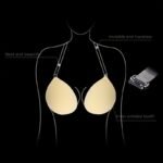 1Pc Ideaccsz Adhesive Strapless Push-Up Bra For Women - Invisible Wireless Lift Silicone & Spandex, Convertible To Halter Neck/Plunge, Hollow Design For Wedding Dresses & Low-Cut Outfits (Nude/Black, A-F Cup), Strapless Bra, Formal Lingerie, Transparent Straps, Comfortable Fit - Image 4