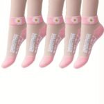 5 Pairs Of Women'S Thin Daisy Glass Fiber Breathable Short Socks - Image 7