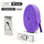 1 Pair Free-Tie Shoelaces Set, 2Pcs Elastic Shoelaces & 2Pcs Shoelaces Buckles For Sneakers Canvas Shoes, Street Style - Image 21