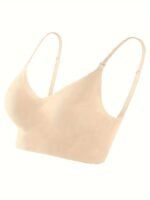 1Pc Women'S Push-Up Bra With U/X-Back Design, Removable Straps & No Underwire - Seamless Comfort, High Support, Beige Lace For Everyday & Special Occasions, Strapless Push Up Bra, Occasion Bra, Elegant Undergarment, Comfortable Fit - Image 8