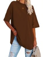 Plus Size Solid Simple T-Shirt, Casual Crew Neck Short Sleeve T-Shirt, Women'S Plus Size?Clothing - Image 5