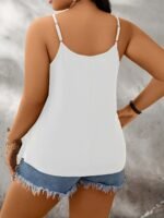 Plus Size Lace Trim Cami Top, Elegant Cut Out Sleeveless Top For Summer, Women'S Plus Size?Clothing - Image 4