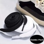 2 Pairs Flat Shoelaces For Sneakers 2Colors Fabric Shoe Laces Shoelaces Classic Soft Shoestrings