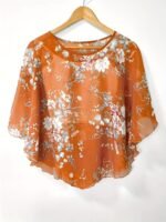 New Yi Bamboo Women'S Floral Print Asymmetrical Hem Sun-Protective Shirt - Lightweight Semi-Sheer Loose Fit Round Neck Beach Top For Spring/Summer, Machine Washable, Summer Outfit, Offshoulder Overlay, Elegant Design - Image 7