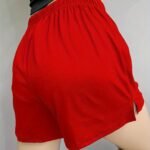 Women'S Casual Sleep Shorts, Plus Size Solid Elastic Waist Side Split Lounge Shorts