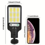 Ankriyul Solar Motion Sensor Street Lamp With Remote Control - Durable Plastic, Infrared Sensor For Garden, Yard, Backyard, And Patio Security, Remote Control Included, Remote Control Batteries Included, Solar Charged, Outdoor Lighting|Modern Outdoor Lamp|Solar Charged Lamp - Image 8