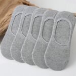 5-Pack Women'S Breathable Invisible Socks, 97% Polyester 3% Spandex, Solid Color Knit Fabric, Comfortable Non-Slip No Show Socks - Image 6