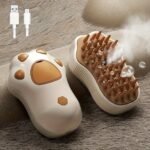 Cat Paw / Lemon Dual Options 3-In-1 Electric Pet Steam Brush, Cat Claws Regular Model (150Mah) One Button Spray Massage Cleaning With Self-Cleansing, 3-In-1. Suitable For Cats And Dogs, Used To Massage Cleanse Remove Loose Hair. Solves Pet Tangles Knots. 400Mah Battery - Image 9