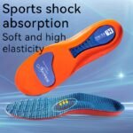 2Pcs Unisex Sports Insoles - Comfortable, Breathable, High Elasticity Full Sole Cushions With Gel Technology For Enhanced Support And Shock Absorption (Orange & Blue), Sports Footwear Accessories | Textured Insoles | Eva Cushioned Insoles, Shoe Insoles - Image 5