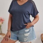 Plus Size, Plus Size Women'S Ruched Batwing Sleeve T-Shirt