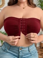 Women'S Front Closure Push-Up Bra - No Underwire, Invisible Straps, Adjustable Lift For Tummy Control & Back Relief, Sleek Black Design, Comfortable Everyday Bra, Back Relief Bra | Sleek Push-Up Bra | No Underwire Bra - Image 3