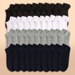 10/20/40Pairs Unisex Anti Odor & Sweat Absorption Low Cut Socks, Comfy & Breathable Socks, For All Seasons Wearing