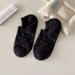 4 Pairs Polka Dot Print Socks, Casual & Simple Low Cut Invisible Boat Socks, Women'S Stockings & Hosiery - Image 5