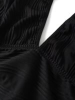 Plus Size Women'S Halter Neck Wave-Textured Sexy Camisole Top - Mid-Stretch Machine-Washable Elegant Special Collection For Casual & Formal Wear, Formal Attire Camisole, Elegant Design, Offshoulder Camisole, Comfortable Fit, Stretchy Fabric, Party Outfit, Stylish Blouse, Durable, Fitted Camisole, Stylish Ladies - Image 4