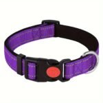 Mitooe 1Pc Reflective Dog Collar With Safety Locking Buckle, Adjustable Soft Neoprene Padded, Breathable Nylon, Striped Pattern, Polyester Material For Small To Large Dogs - Image 13