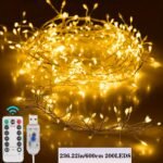 1Pc Usb-Powered Fairy Led String Lights With Remote - 8 Lighting Modes, Timer, Warm White & Multicolor Options - Perfect For Christmas Tree, Bedroom, Ceiling, Garland, Window, Wedding Decorations, Indoor/Outdoor Use - Image 7