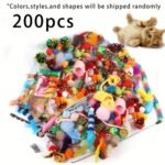 200Pcs/64Pcs/32Pcs/16Pcs Mixed Cat Toy Set - Assorted Plastic Toys For Multiple Cats, Random Colors & Styles, Keeps Playtime Fun Every Day (Plastic/Polyester/Artificial Feathers) - Image 9